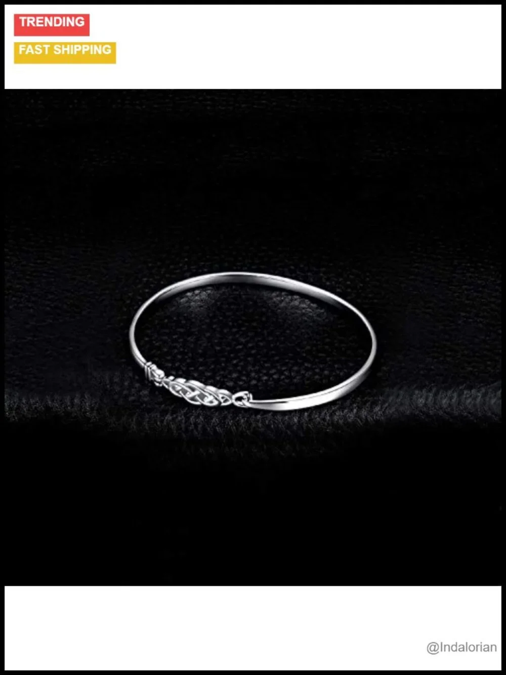 925 Sterling Silver Celtic Love Knot Bangle Bracelet for Women